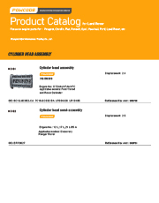 Product Catalog for Land Rover